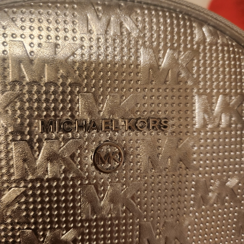 Michael Kors Brooklyn Backpack- Metallic Silver and VS Shimmer Backpack Keyfob - Picture 3 of 11